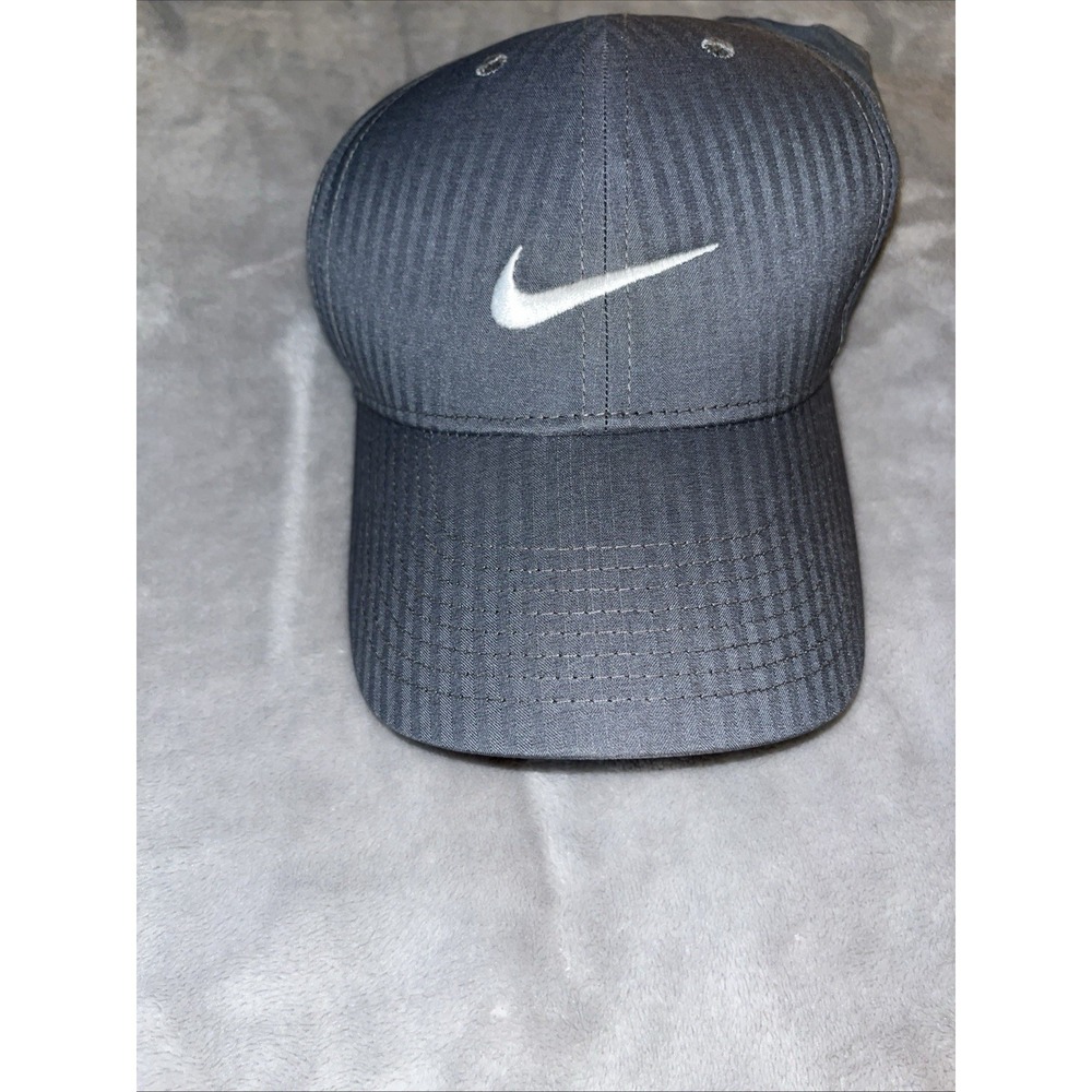 Nike Golf Legacy 91 DriFit Gray Hat Center  Swoosh Hook/Loop Adjustable